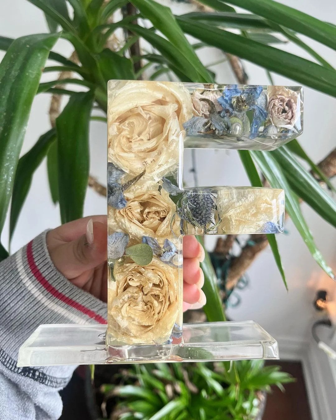 Handmade Floral Resin Night Light