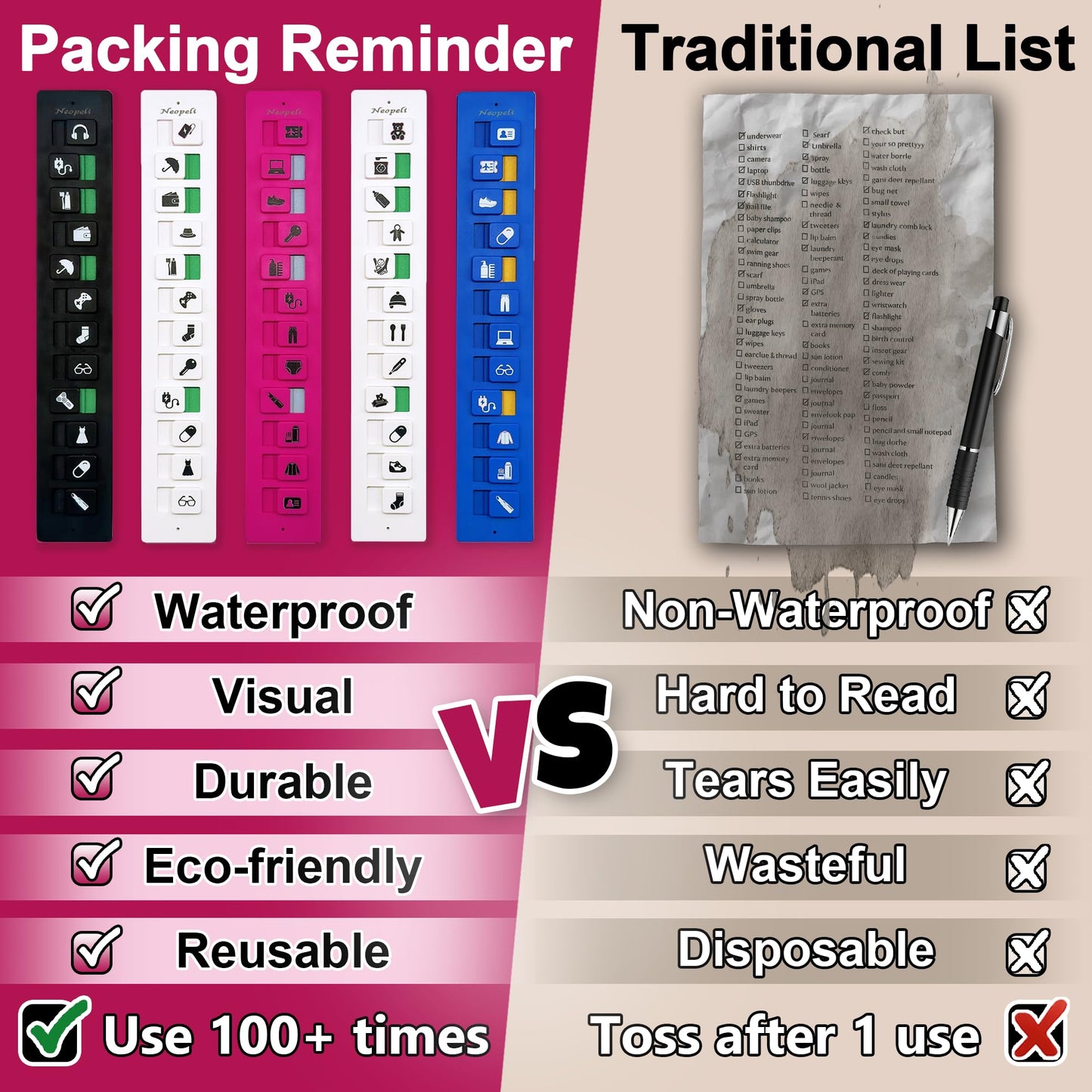 CiliferĀ® š„2025 NEW ARRIVALš„Packing Reminder - Reusable Travel Checklist D02