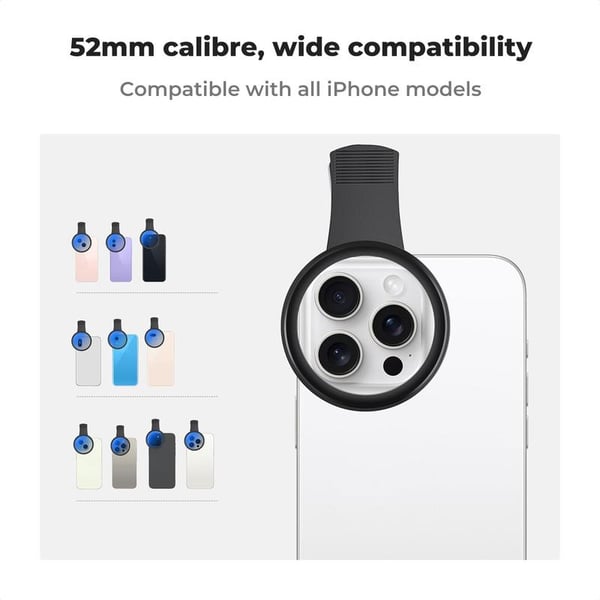Cilifer® 52mm Clip-0n CPL Phone CameraLens Filter Kit, Circular PolarizerPolarizing Filter Compatible with Mostcell phones