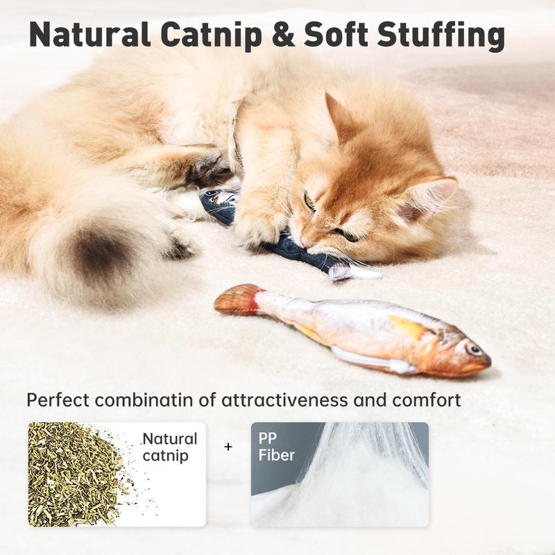 Cilifer®🔥 Petgravity Bitesized Realistic Flopping Fish Cat Toys D01