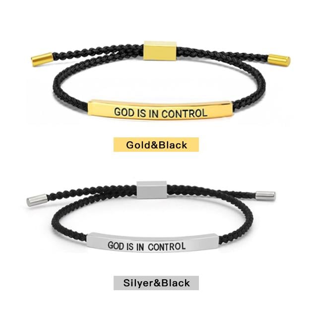 Oneswear® ✝️Inspire Bracelet GOD IS IN CONTROL/W.W.J.D - Elegant Design with Unique Patterns and Letters D03