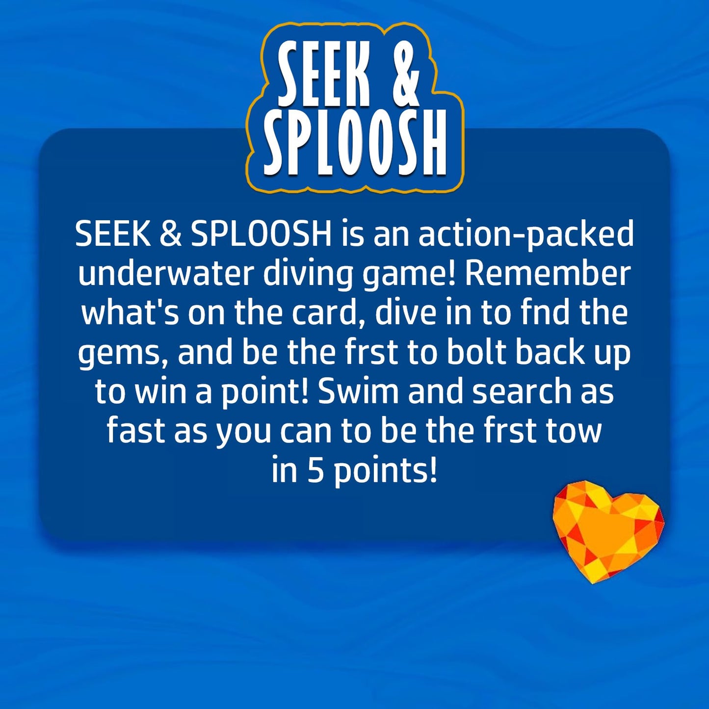 Cilifer® 🔥🌊 SEEK & SPLOOSH – The Ultimate Underwater Adventure Game! (💎Includes 64 Colorful Gems) D01