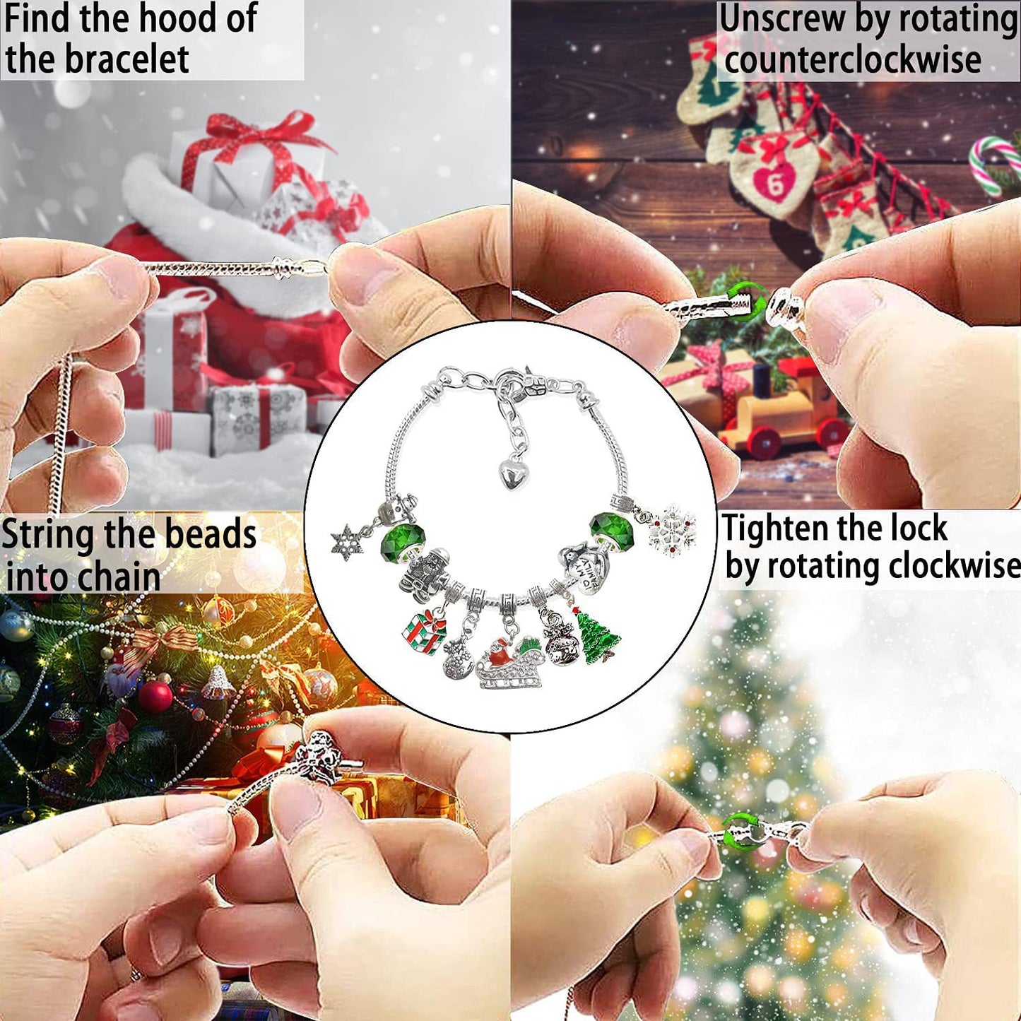 Oneswear® 🔥24 Pcs DIY Christmas Advent Calendar Bracelets Set D02