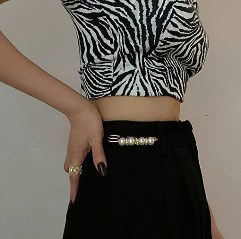 CZTICLE® Fancy Rhinestones Pearls Safety Pin Brooch