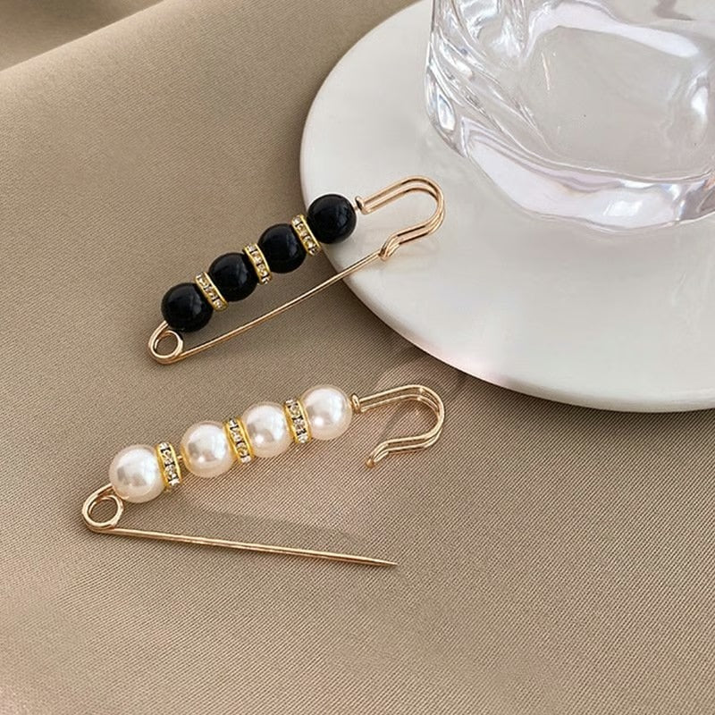 CZTICLE® Fancy Rhinestones Pearls Safety Pin Brooch