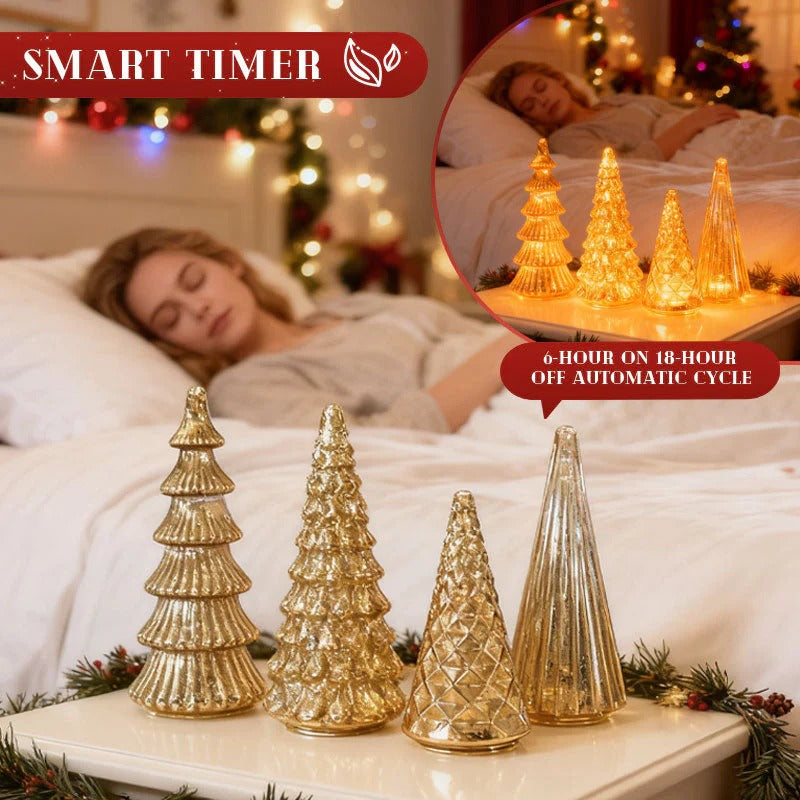 Billhol® 🔥LAST DAY 50% OFF 🔥 Set of 5 Illuminated Mercury Glass Trees 🎄04