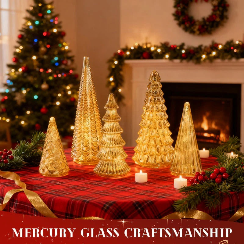 Billhol® 🔥LAST DAY 50% OFF 🔥 Set of 5 Illuminated Mercury Glass Trees 🎄04