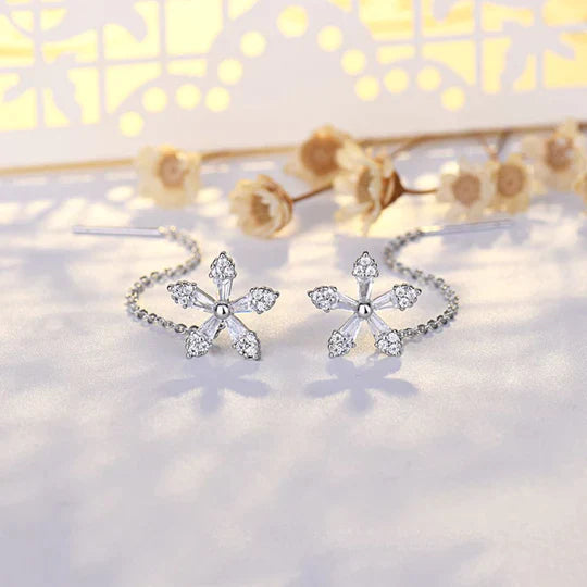 KISSHI™ Sweet Crystal Flower Long Earrings