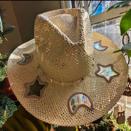 Sfrcord®  Last Day 50% OFF🔥Suncatcher Cowgirl Straw Prism Hat D01