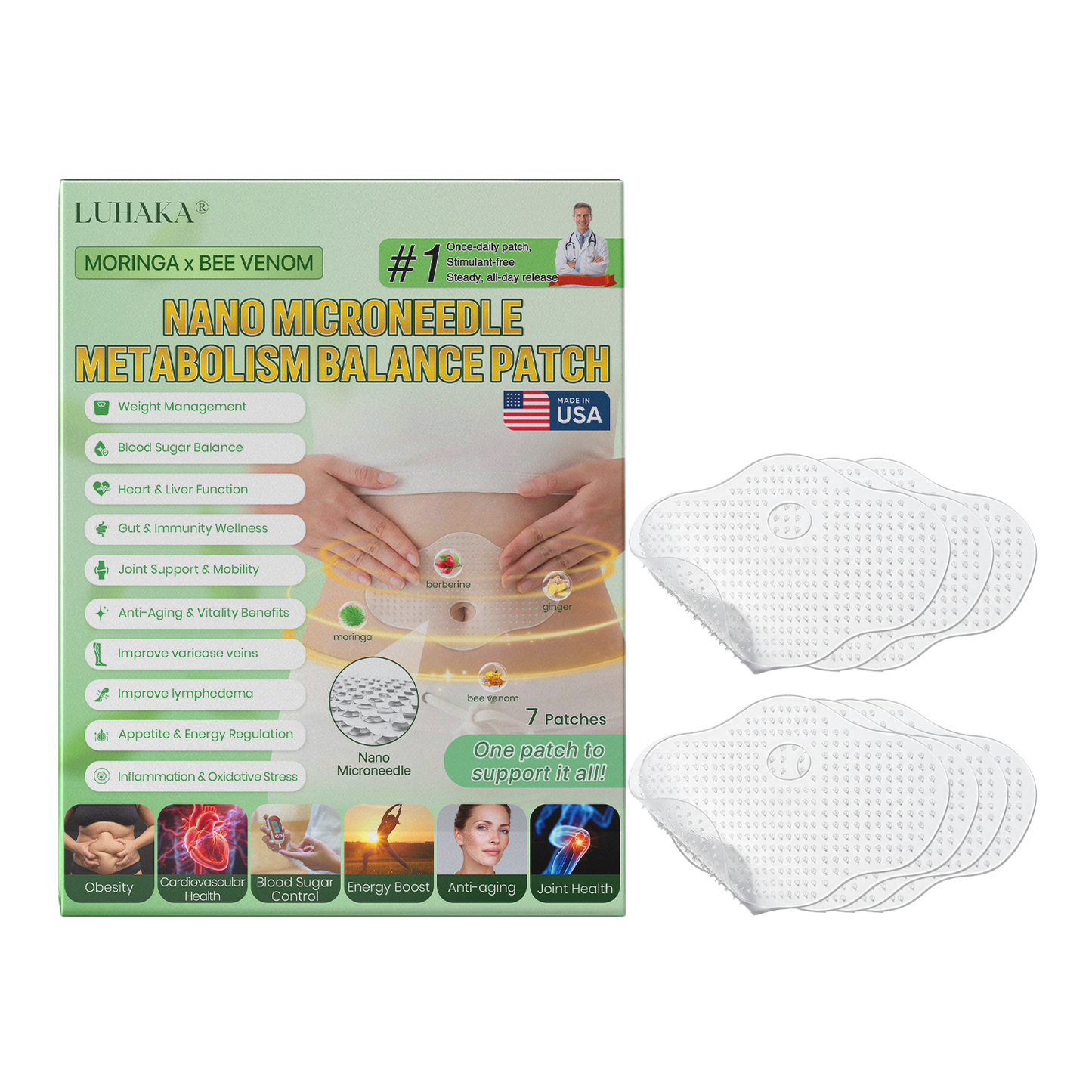 Official Store | ☀️ Lyyeto® Moringa Berberine + NAD+ 10-in-1 Nano Microneedle Patch(Just once a day, visible changes in 7 days)