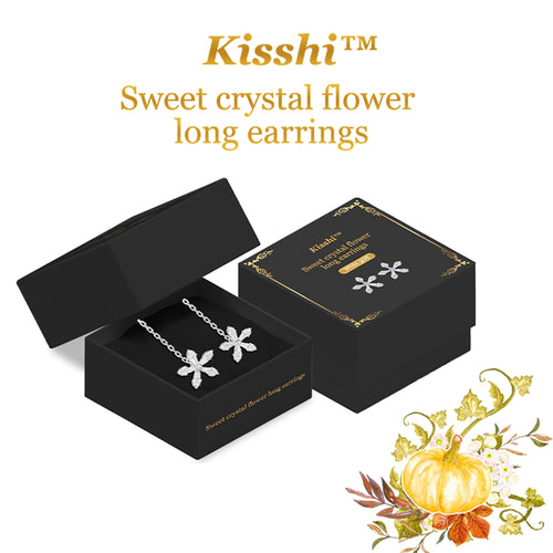 KISSHI™  Sweet Crystal Flower Long Earrings 🐙