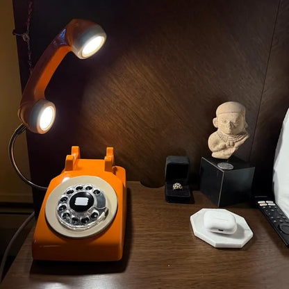 Billhol® 🔥Upcycled Rotary Phone Lamp. Vintage Desk Light D02