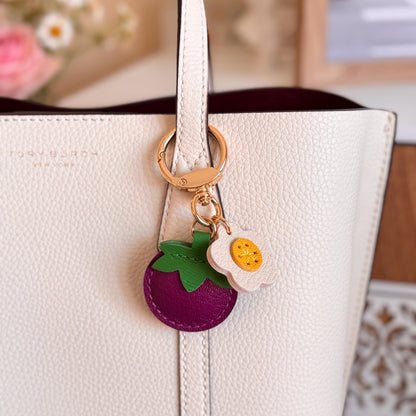 Cilifer®🍊🌼Leather Fruit And Flower Key Fob D01