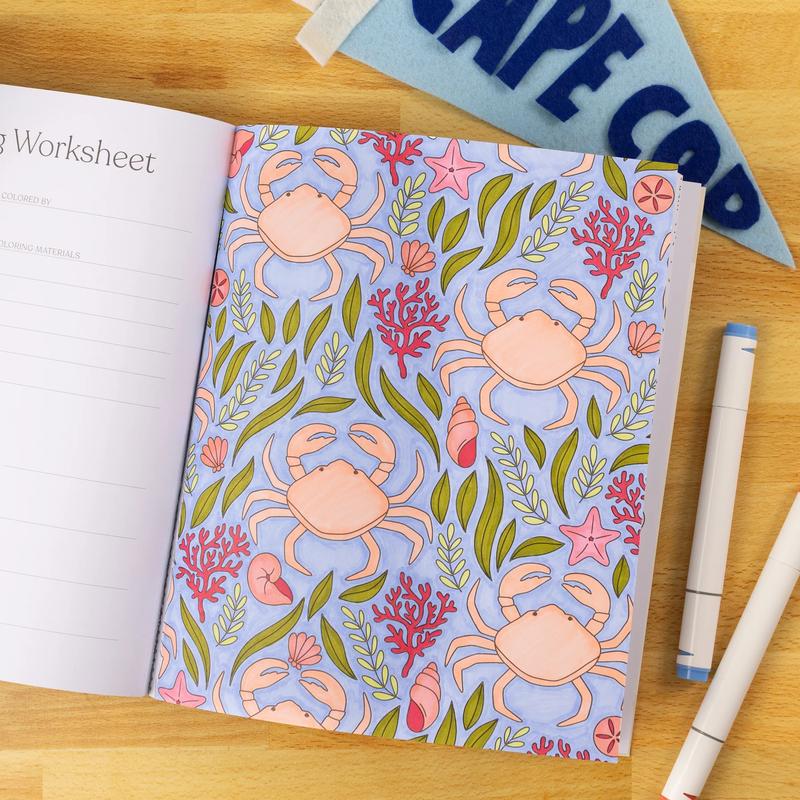 Cilifer®🎨 Coastal Americana Coloring Book – 40 Hand-Drawn Designs on Thick. Single-Sided Perforated Pages D01