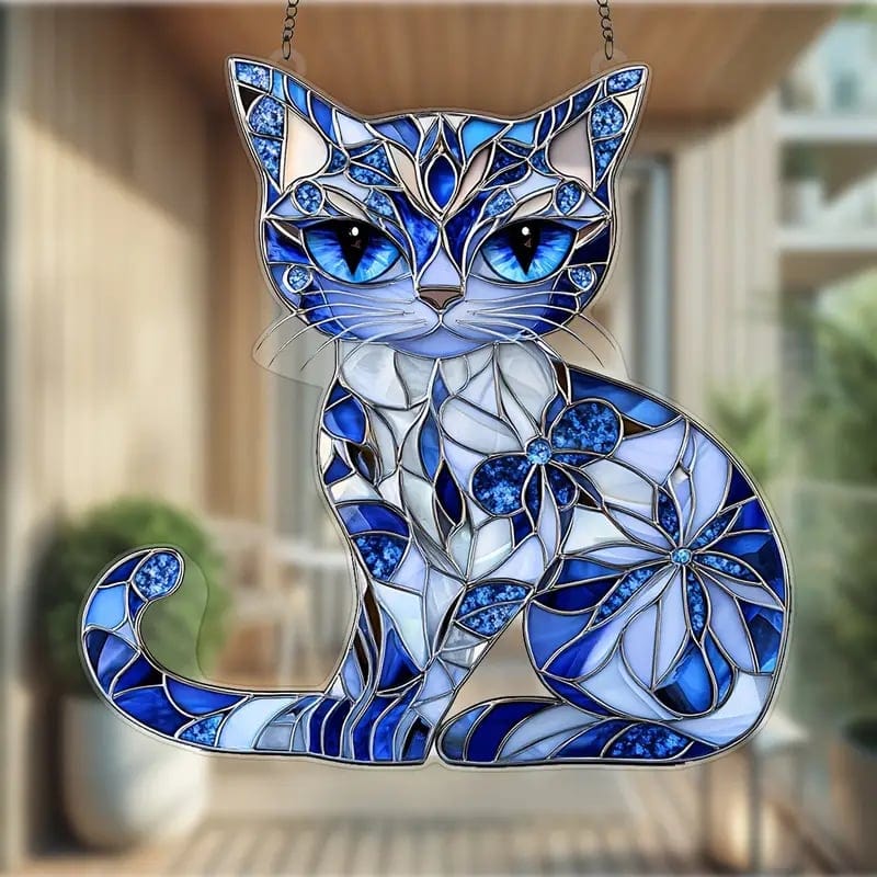 CZTICLE®Blue & White Cat Suncatcher Ornament🐱 D02