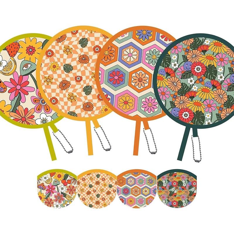 Cilifer®  🔥4-Pack Foldable Hand Fans – Boho Chic Cooling Fans for Summer D01