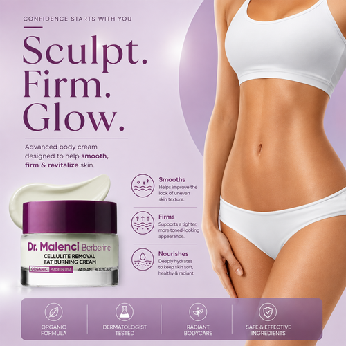 🇺🇸 Official Store | 🌙🌙Dr. Malenci Berberine Cellulite Removal Fat Burning Cream — Smooth, Firm & Sculpt Stubborn-Looking Areas