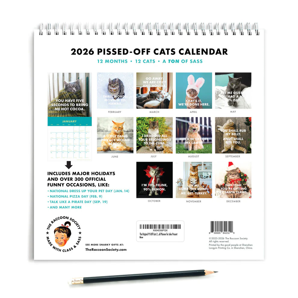 Cilifer®🔥2026 Pissed-off Cats Calendar D01