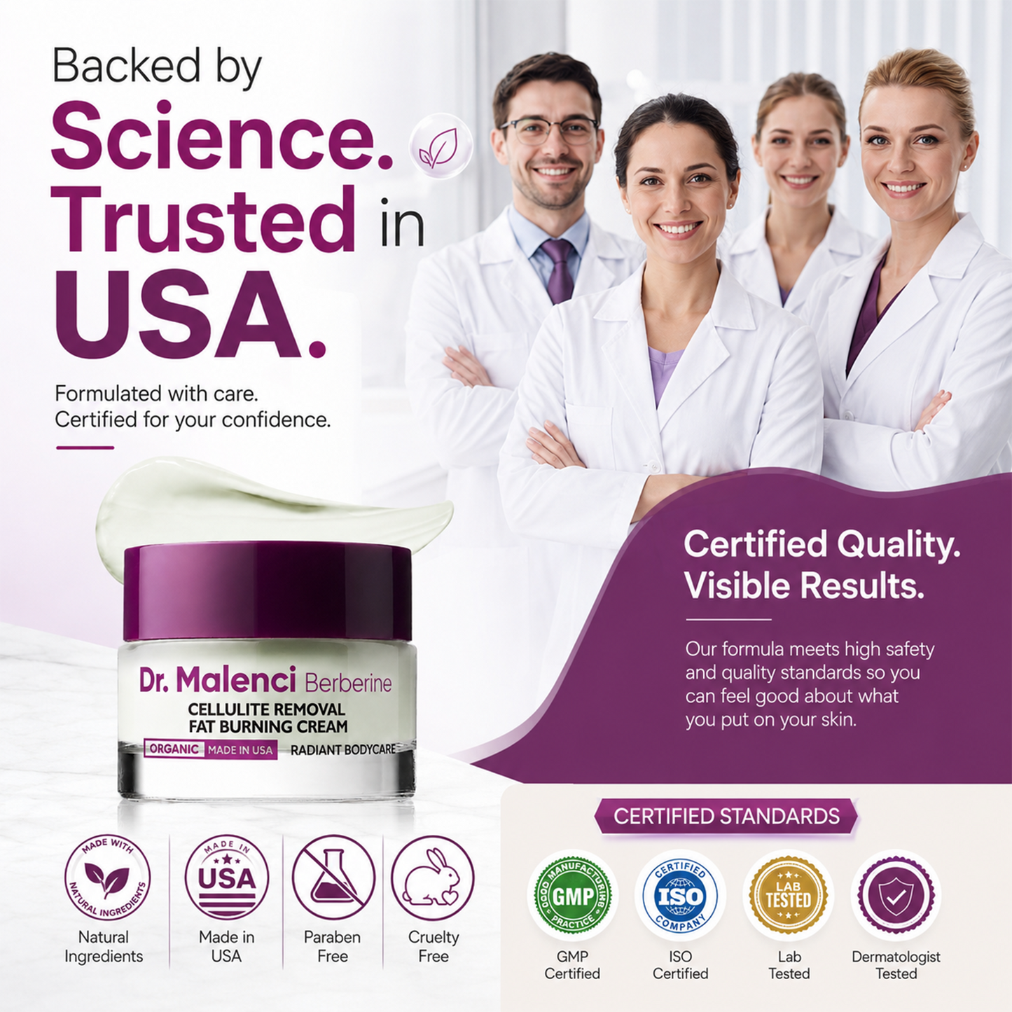 🇺🇸 Official Store | 🌙🌙Dr. Malenci Berberine Cellulite Removal Fat Burning Cream — Smooth, Firm & Sculpt Stubborn-Looking Areas