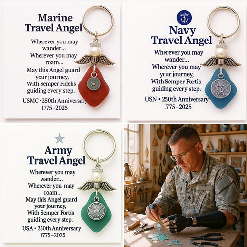 CZTICLE® 🔥 Military Travel Angel Keychain – 250th Anniversary Collection D02