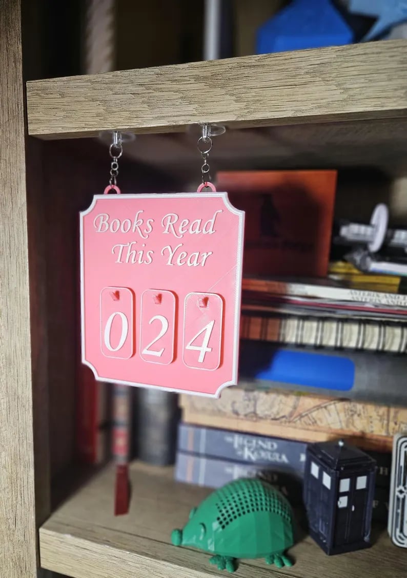 CZTICLE® Hanging Bookshelf Counter Bookish Decor Books Read This Year Counter D05