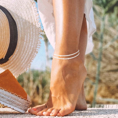 Oneswear®  🏖️ Women's 14K Gold & Sterling Silver Anklets D02