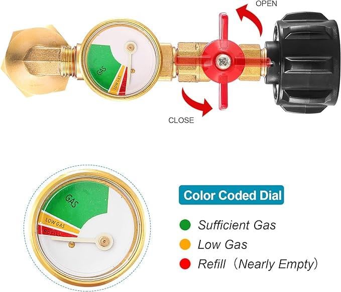 Cilifer®🔥LAST DAY 50% OFF - Top-Rated Propane Refill Elbow Adapter (With Tank Gauge) D01