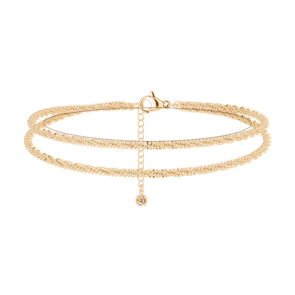 Oneswear®  🏖️ Women's 14K Gold & Sterling Silver Anklets D02