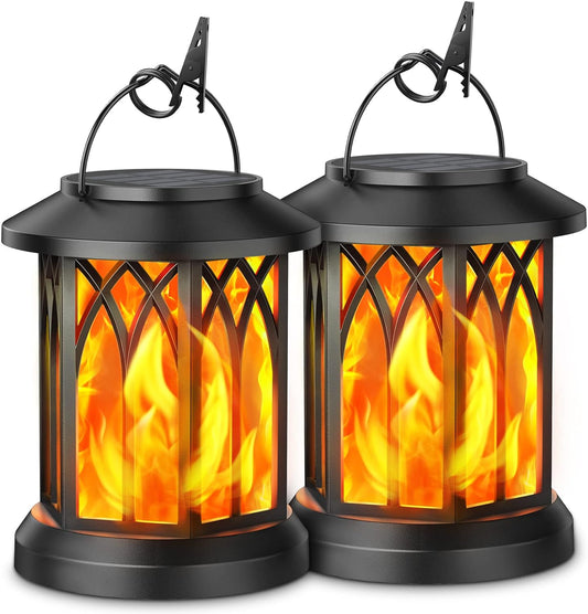 Cilifer®  🔥🏆Flash Sale⚡ 50K+ SOLD! Almost Gone-💥✨🔥 Upgraded Flickering Flame Solar Lantern Outdoor Waterproof Light D01