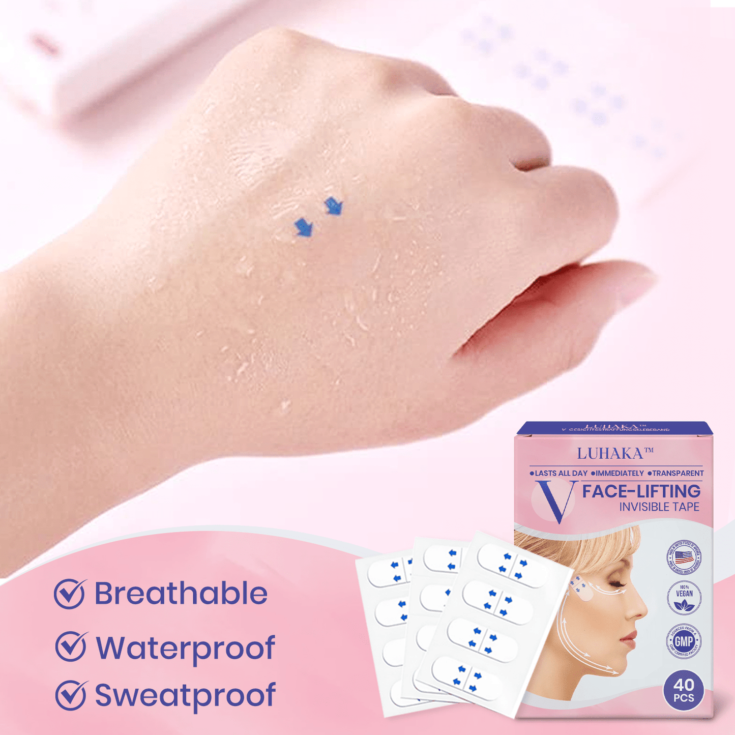Luhaka™ V-Face Lifting Invisible Adhesive Tape D01