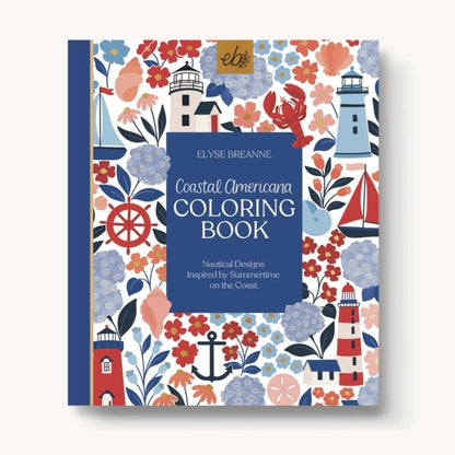 Cilifer®🎨 Coastal Americana Coloring Book – 40 Hand-Drawn Designs on Thick. Single-Sided Perforated Pages D01