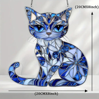 CZTICLE®Blue & White Cat Suncatcher Ornament🐱 D02