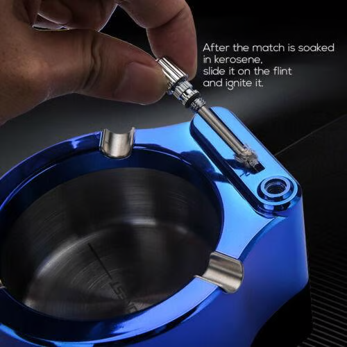 CZTICLE® 💥Retro Metal Ashtray Ten Thousand Match Lighter🔥 D01