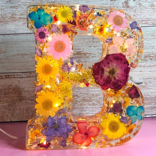 Handmade Floral Resin Night Light