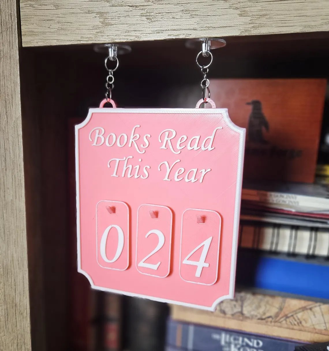 CZTICLE® Hanging Bookshelf Counter Bookish Decor Books Read This Year Counter D05