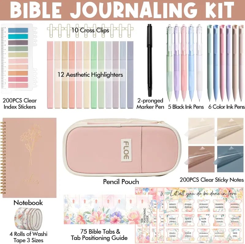🔥LAST DAY 49% OFF-✝Floe Bible Study Fabric Storage Bag Set