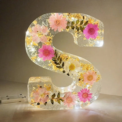 Handmade Floral Resin Night Light