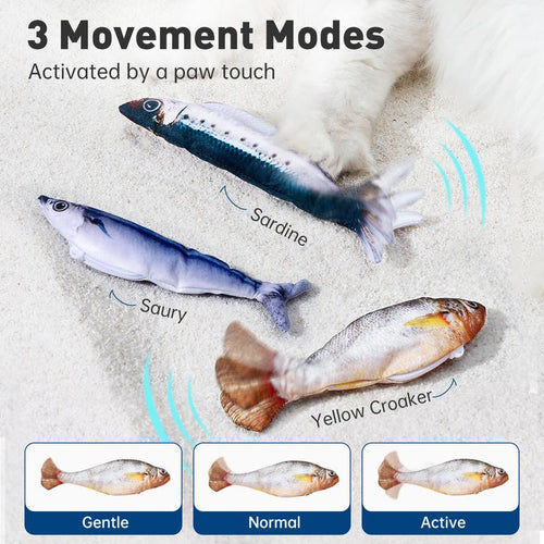 Cilifer®🔥 Petgravity Bitesized Realistic Flopping Fish Cat Toys D01