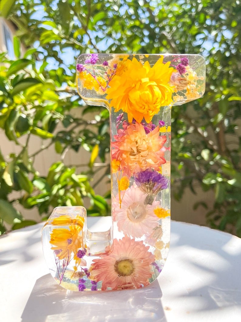 Handmade Floral Resin Night Light