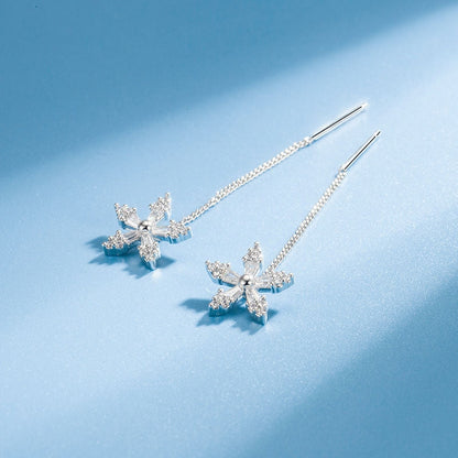 KISSHI™  Sweet Crystal Flower Long Earrings 🐙