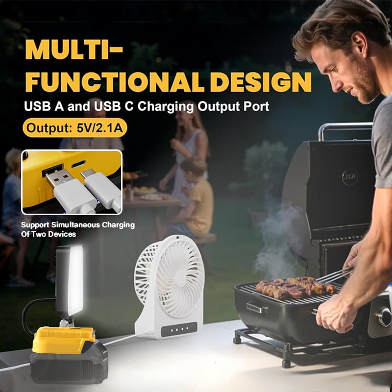 Billhol® 🔥3000LM Cordless LED Work Light with charging Ports D01