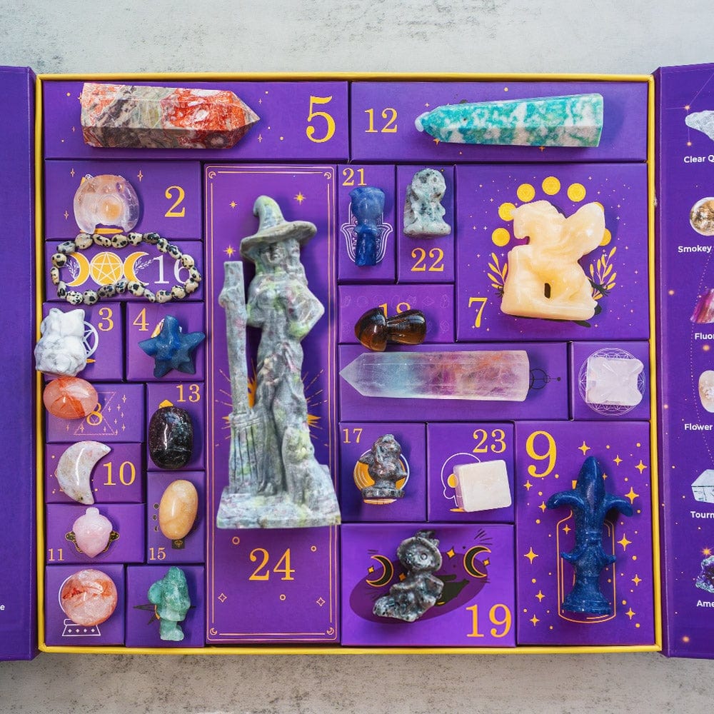 CZTICLE®🔥2025 New Release🎃Reiki Crystal Halloween Countdown Gift Box🔮The Magic of Healing and Energy Transfer!