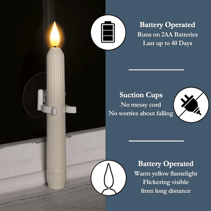 ON SALE🔥Window Flameless Led Taper Cilifer® Candles with Sensor Dusk to Dawn  D01