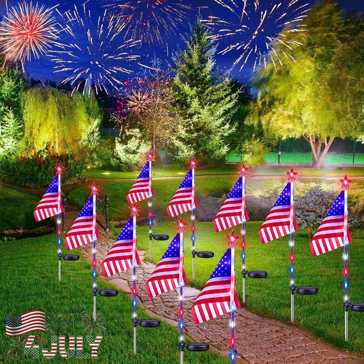 CZTICLE® 🔥🔥US American Flag Solar Lights D04