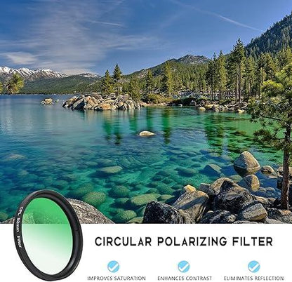 Cilifer®  52mm Clip-0n CPL Phone CameraLens Filter Kit, Circular PolarizerPolarizing Filter Compatible with Mostcell phones