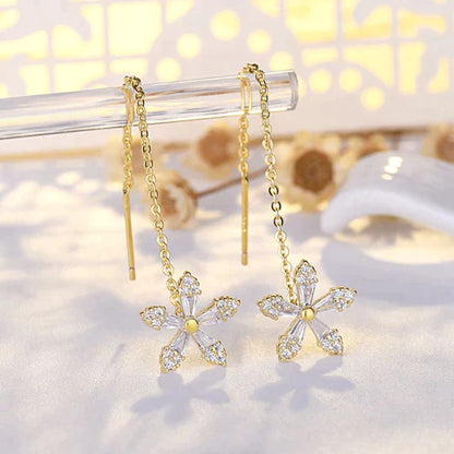 KISSHI™  Sweet Crystal Flower Long Earrings 🔥