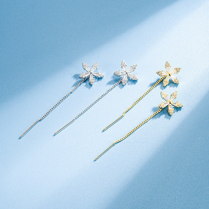 KISSHI™  Sweet Crystal Flower Long Earrings ✨