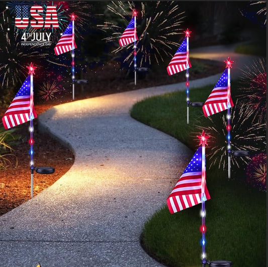 CZTICLE® 🔥🔥US American Flag Solar Lights D01