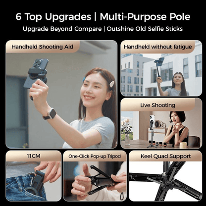 Cilifer®🔥4-in-1 Multifunctional 360° Rotation Magnetic Selfie Stick D01
