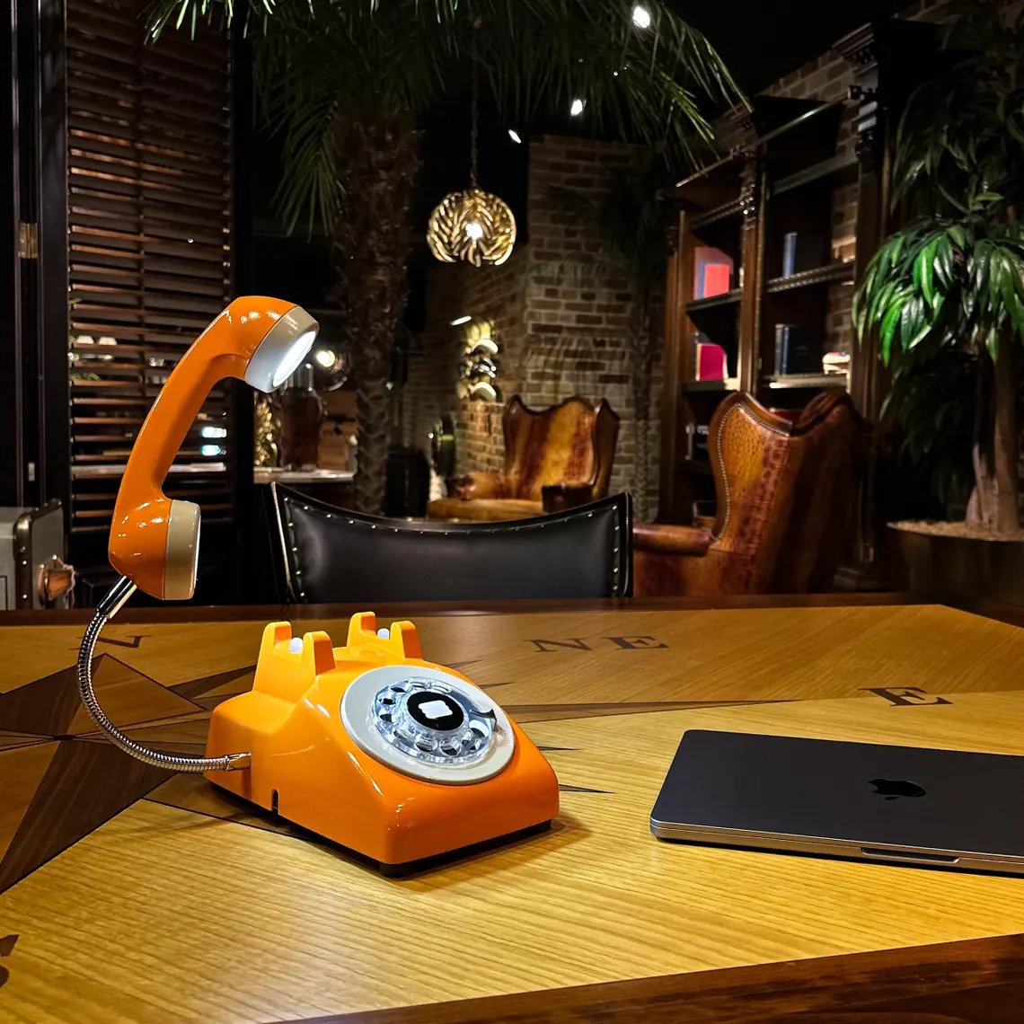 Billhol® 🔥Upcycled Rotary Phone Lamp. Vintage Desk Light D02